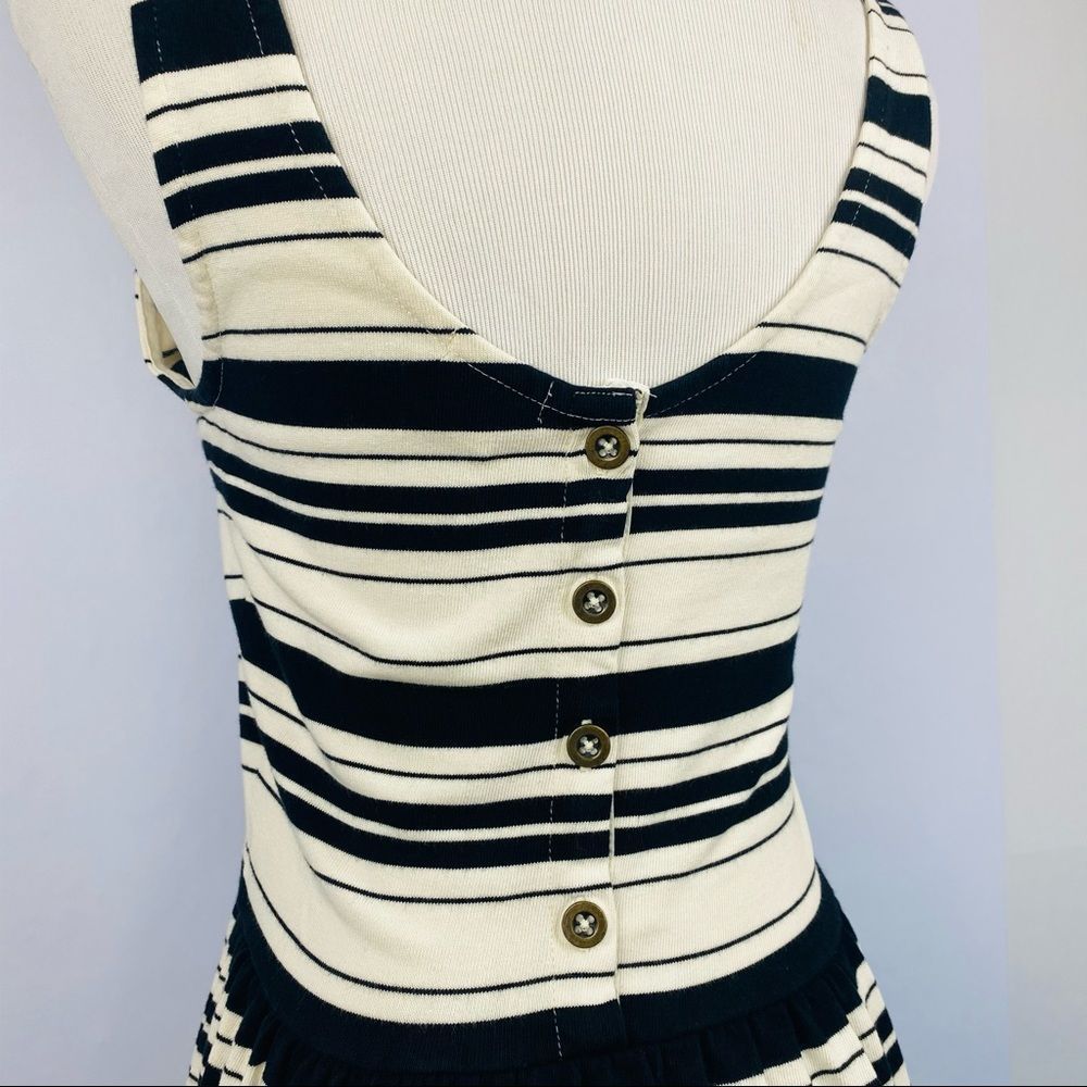 J.CREW Villa Cream & Black Striped “A” Line Skater Sleeveless Dress - Picture 6 of 12
